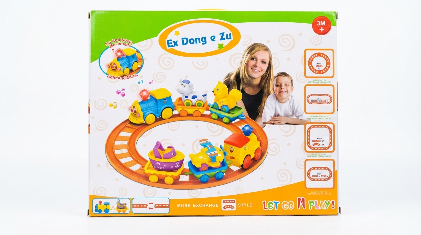 Cartoon Animal Train & Track Set with Music Main image