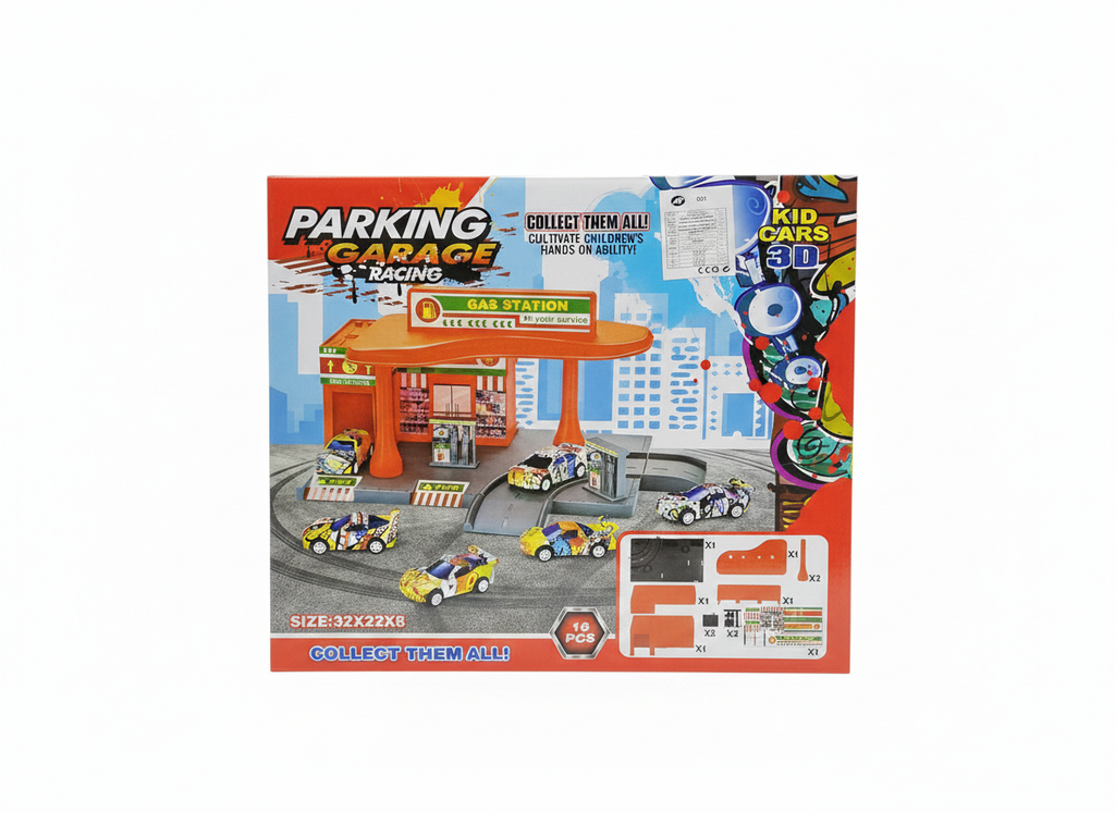 3D Parking Garage & Gas Station Racing Set