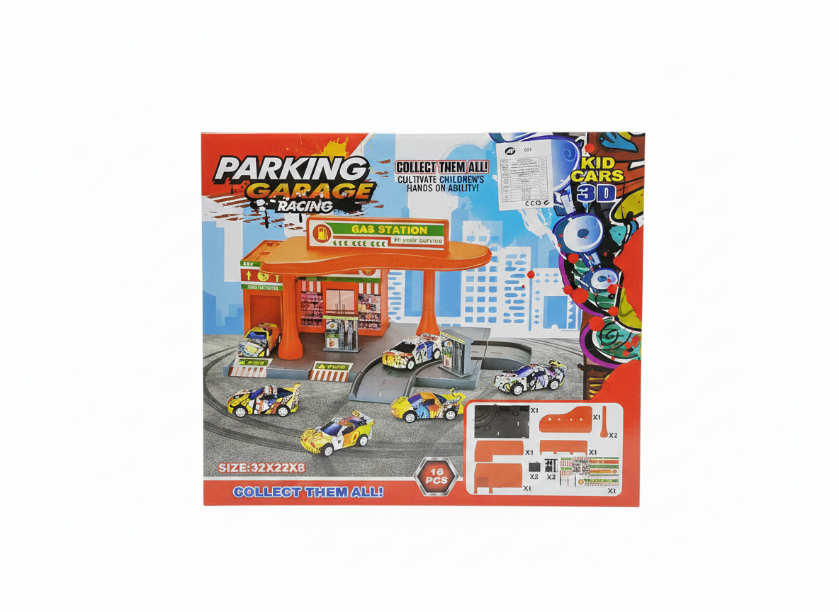 3D Parking Garage & Gas Station Racing Set