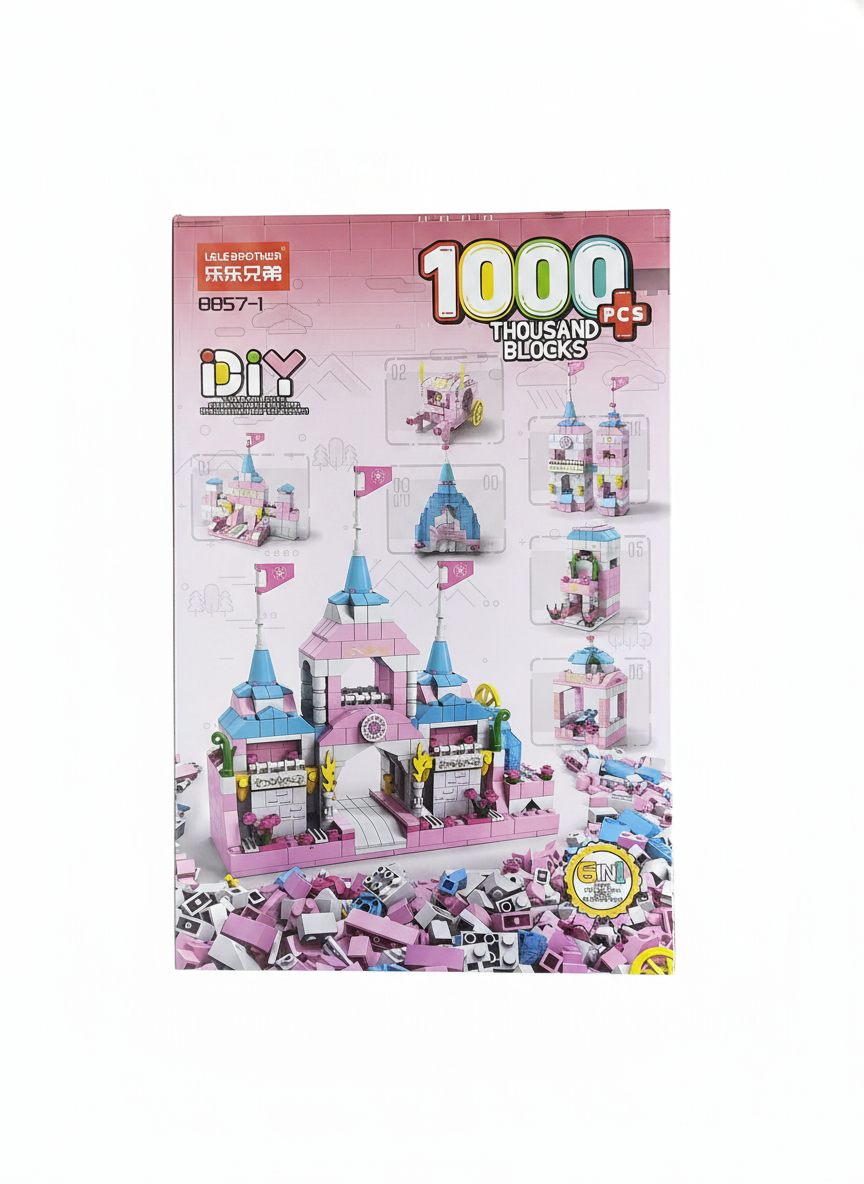 1000+ PCS Pink Magic Castle Building Blocks