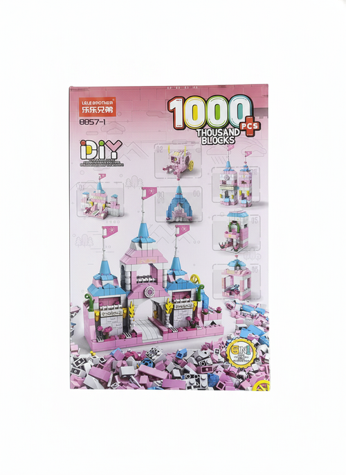 1000+ PCS Pink Magic Castle Building Blocks