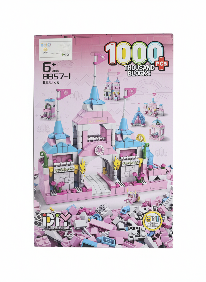 1000+ PCS Pink Magic Castle Building Blocks