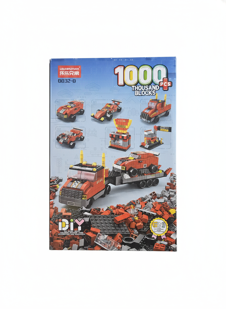 1000+ PCS Racing Cars & Transporter Truck Blocks