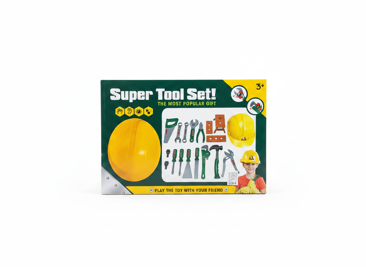 Super Tool Set with Hard Hat for Kids