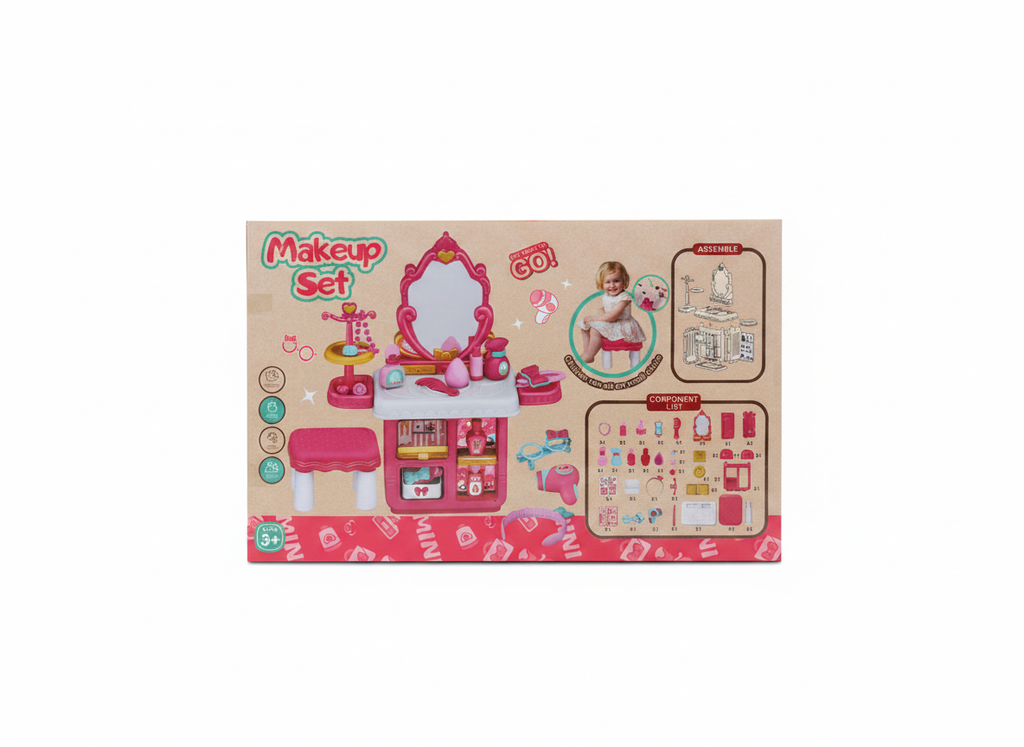 Mini Beauty Salon & Makeup Vanity Table Set