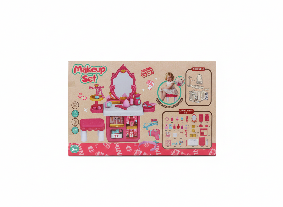 Mini Beauty Salon & Makeup Vanity Table Set